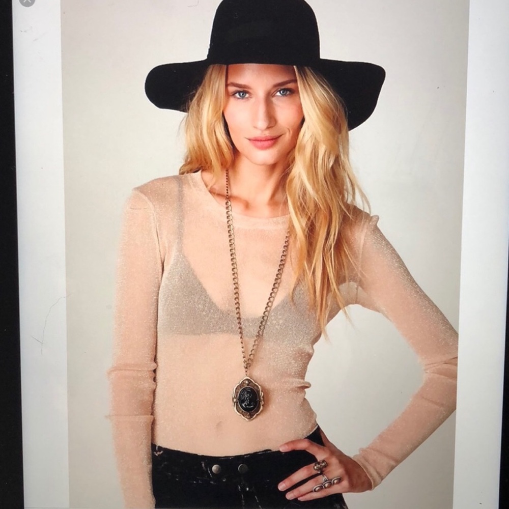 Intimately free people sparkly mesh top y2k